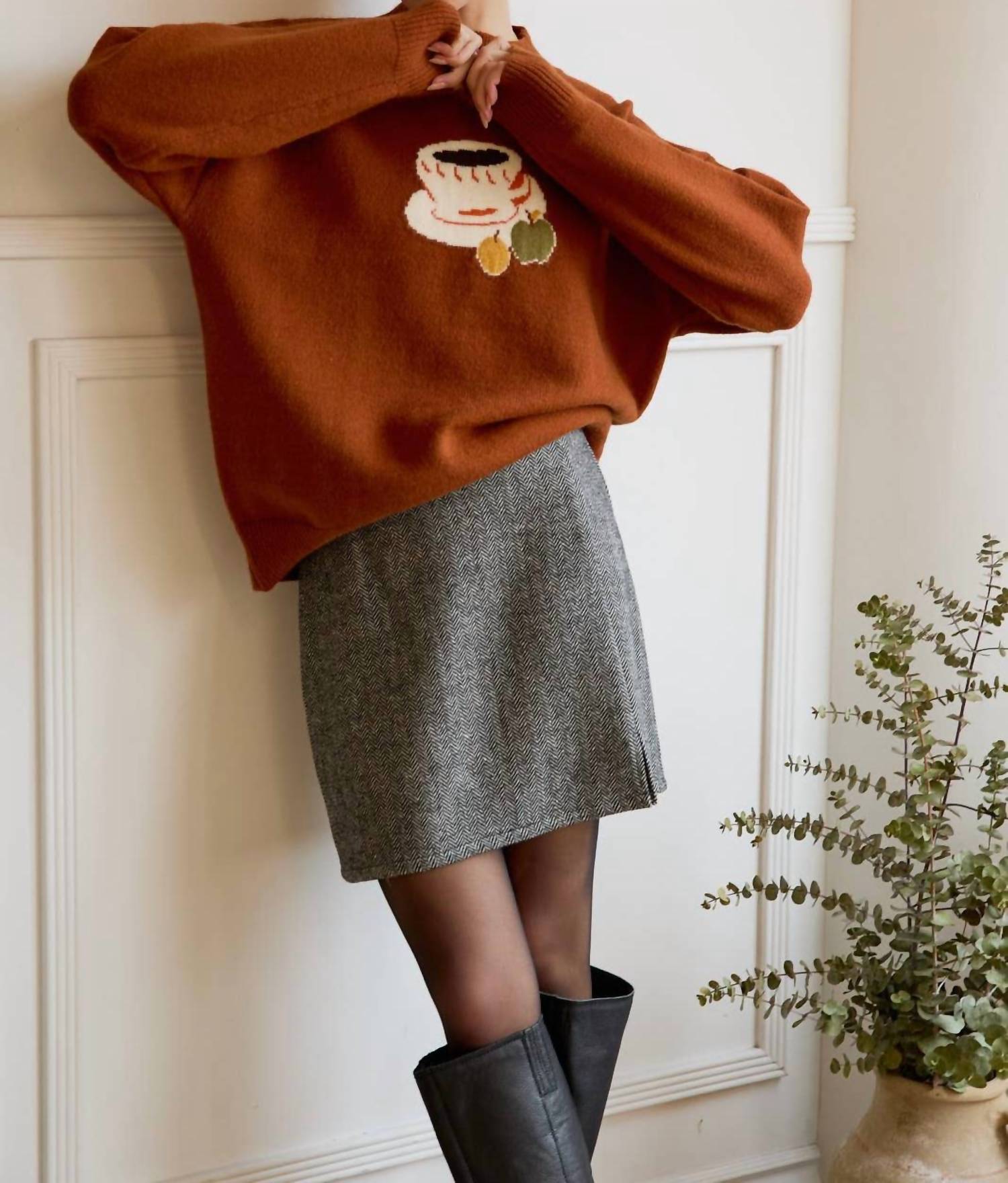 Le Lis - Let's Get Coffee Long-Sleeve Oversized Sweater