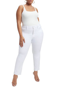 GOOD AMERICAN Women's Good Straight Jeans in white - women's jeans - alternate view