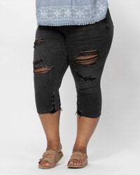 Judy Blue - Emma High Rise Distressed Skinny Capris Jeans
