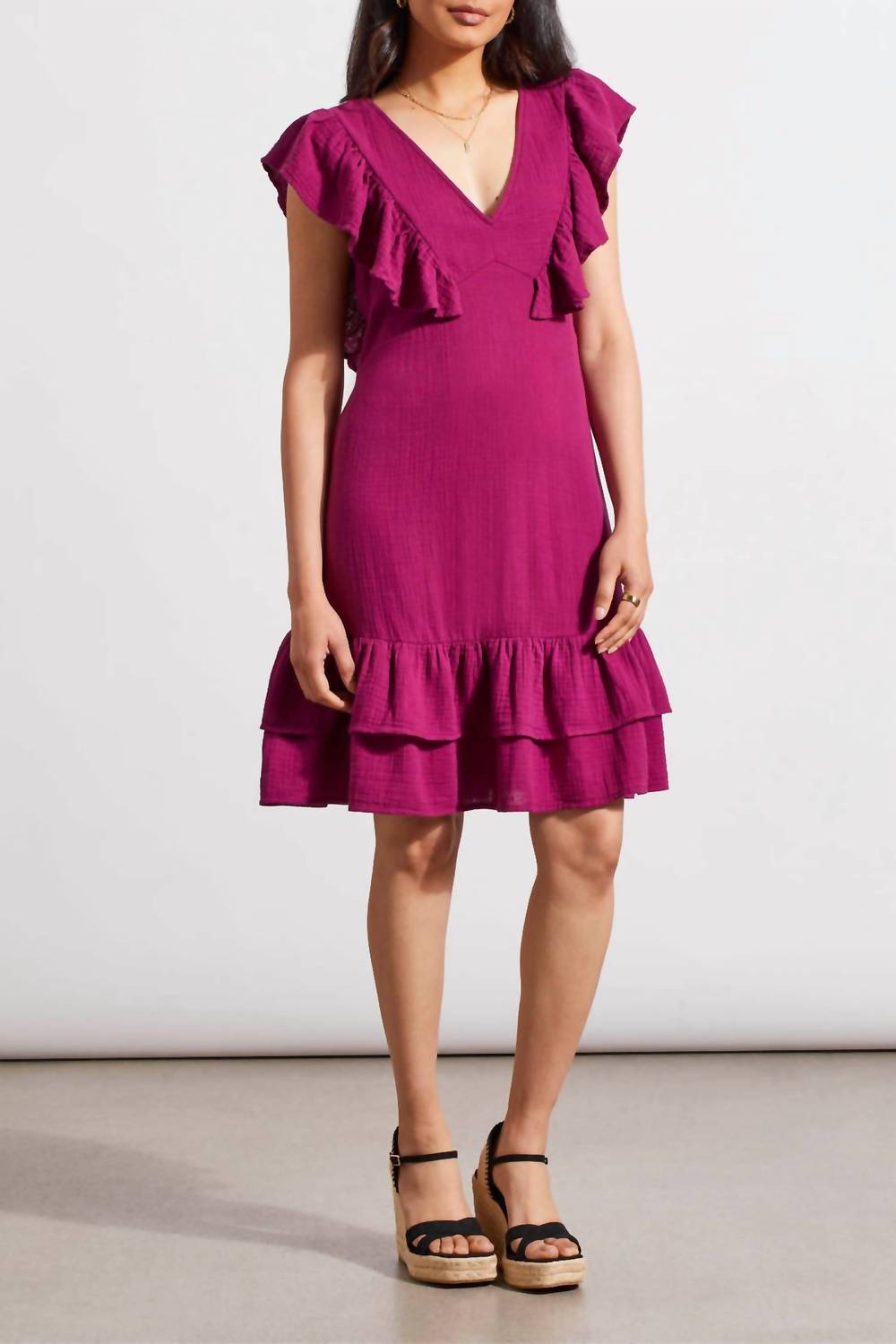 Tribal - Fitted Dress With Frill Details