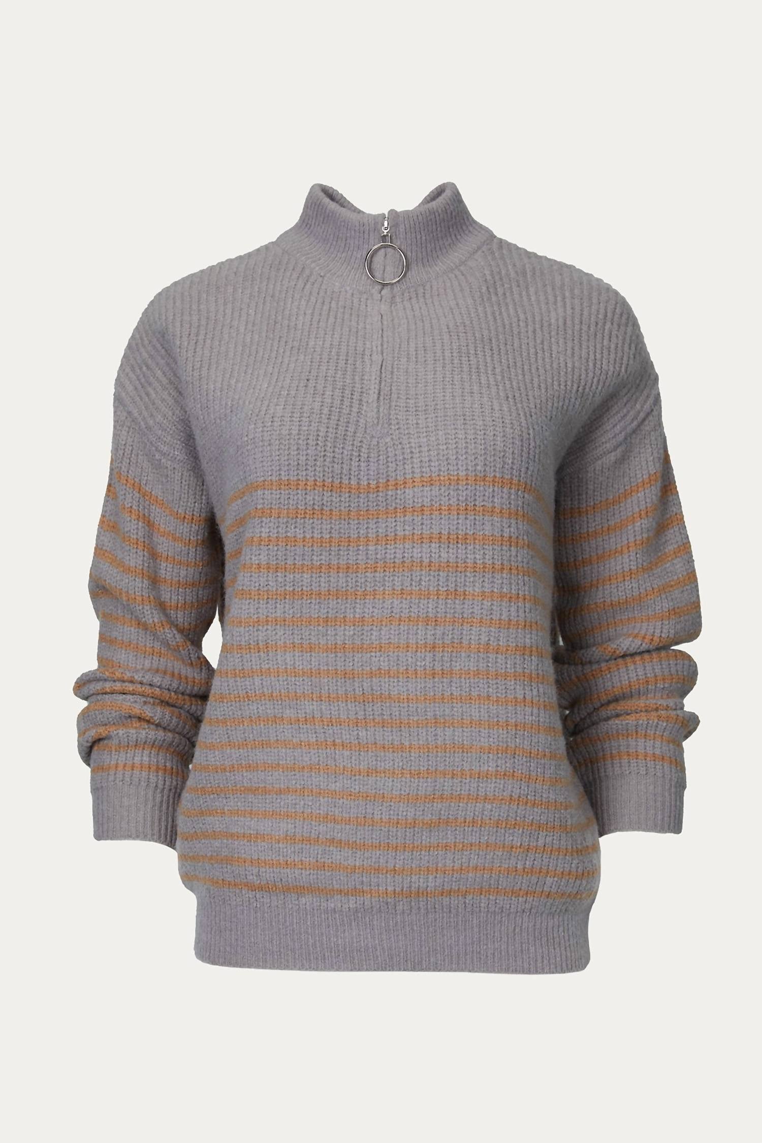 RIBBED HALF-ZIP SWEATER