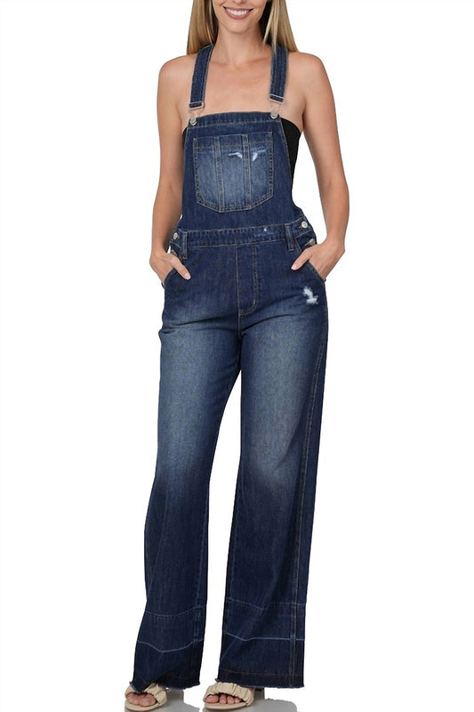 Zenana - Distressed Bib Overalls