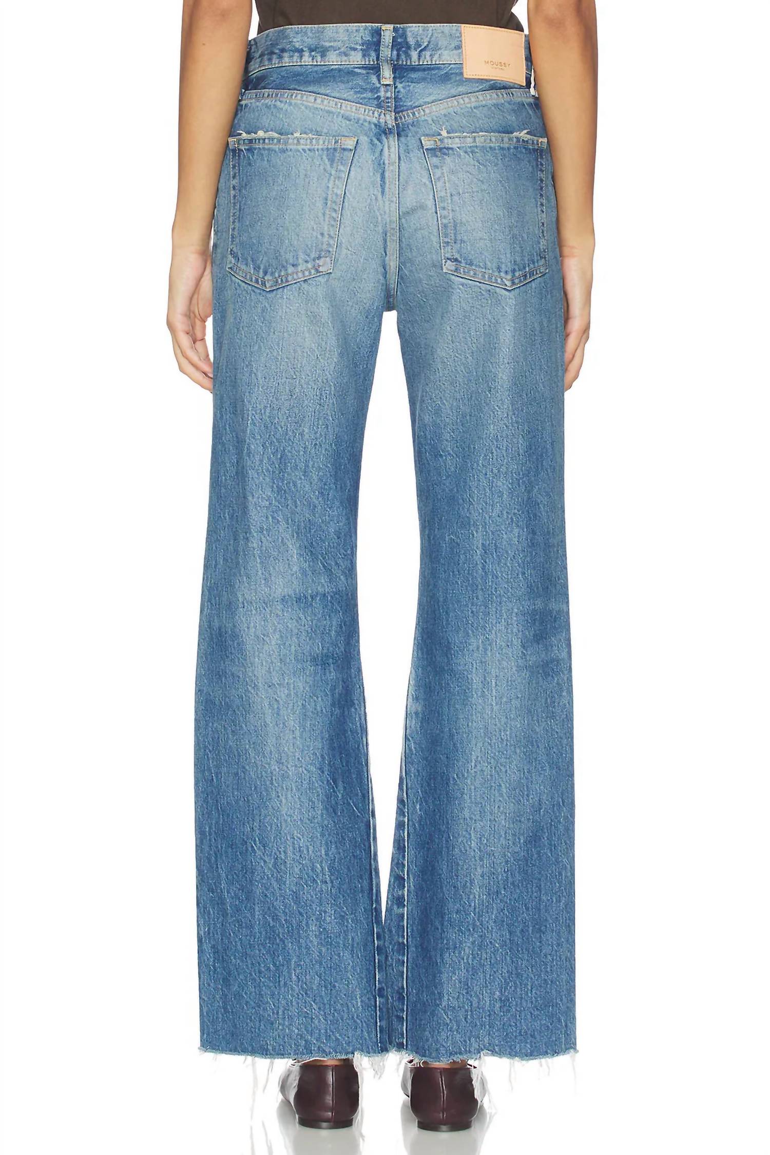 Moussy Vintage Atlantis Remake Flare Jean in blue - women's jeans - detail view