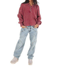 Zenana - Always on Point Collared Sweater