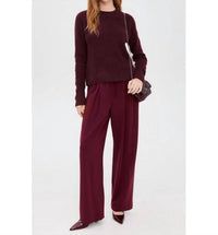 White + Warren - Cashmere Rib Trim Crewneck Top