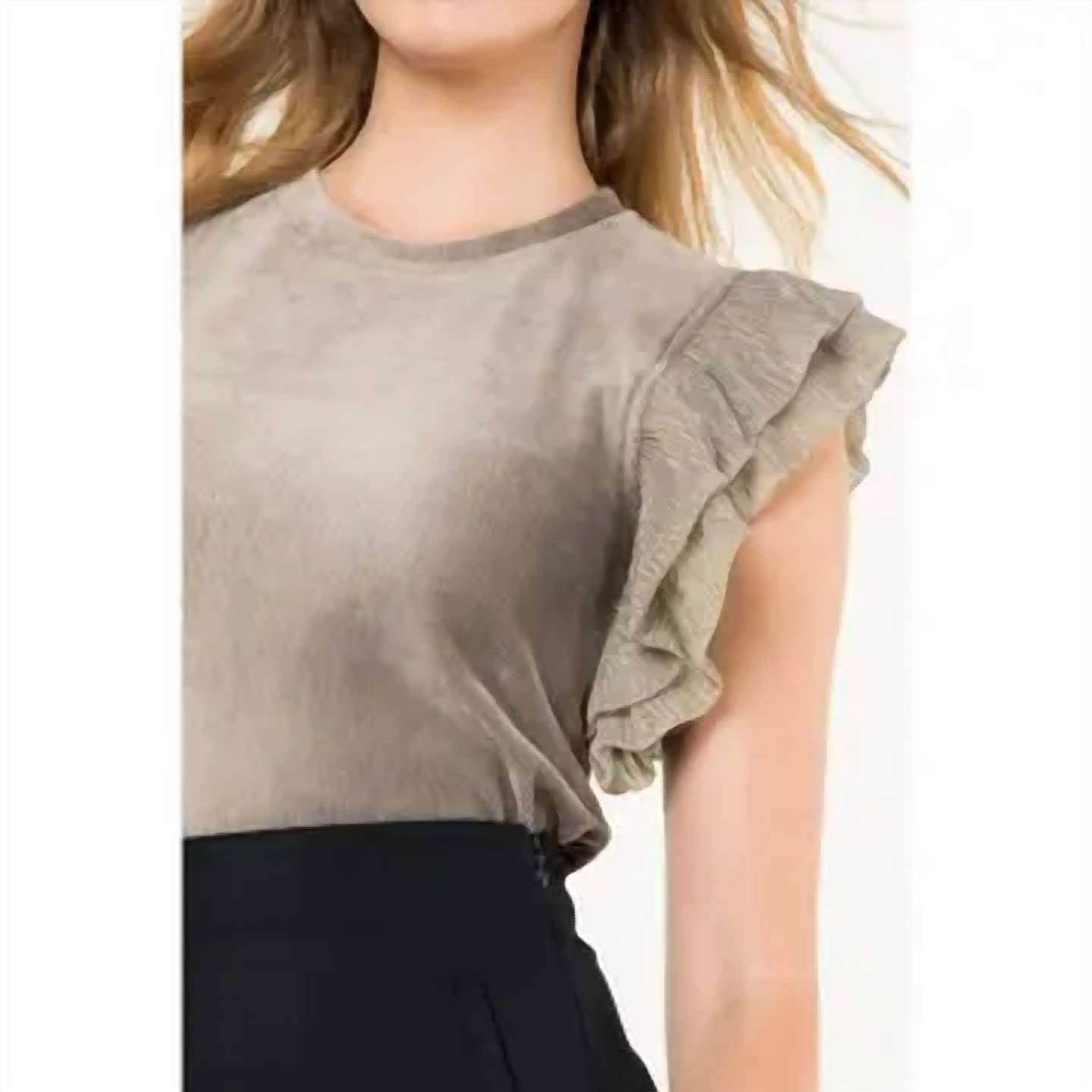 Thml - Mocha Mist Velvet Blouse