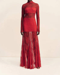 Shona Joy - Labyrinth Lace High Neck Maxi Dress