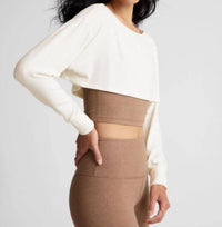 BEYOND YOGA Duet Two-way Convertible Shrug in fresh snow - women's sweater - view 4