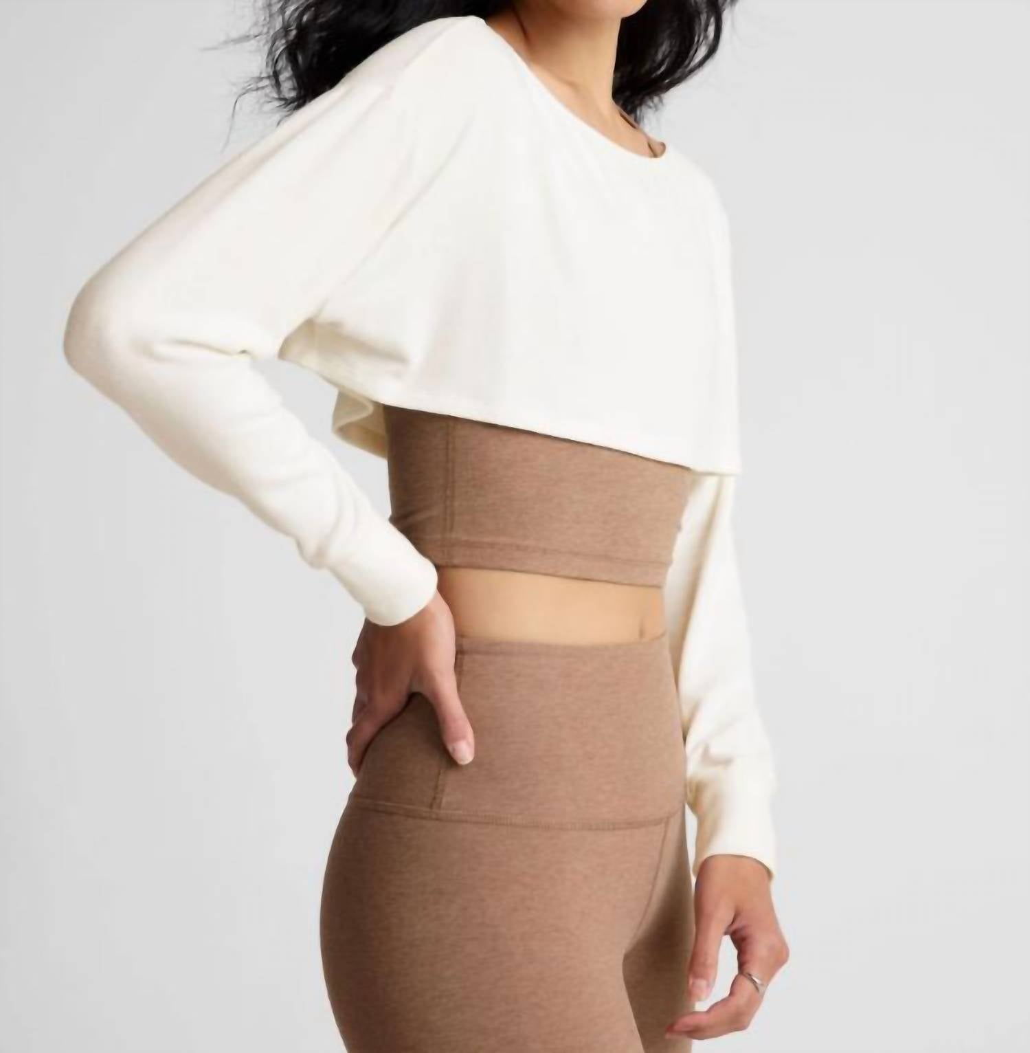BEYOND YOGA Duet Two-way Convertible Shrug in fresh snow - women's sweater - view 4