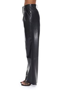 Lucy Paris - Josie Pleated Faux Leather Pant