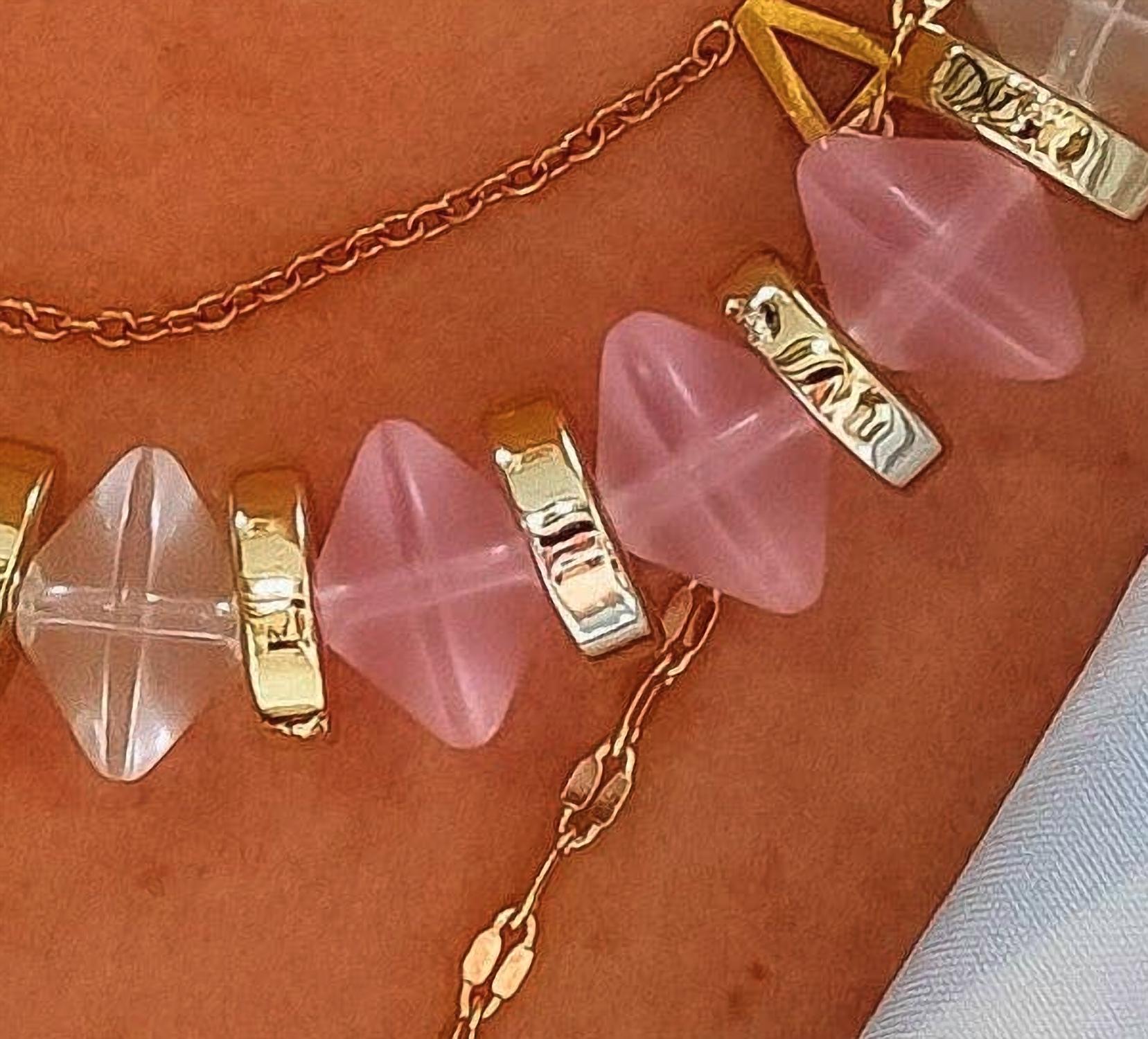 Treasure Jewels Frosted Blush Necklace in pink - women's jewelry - detail view