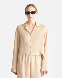 Nanushka - Cropped Long Sleeve Pajama Shirt