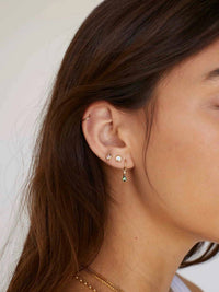 Loren Stewart - Women's Gemstone Charm Hoop Earring