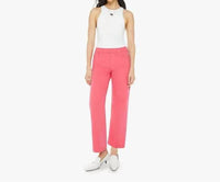 Mother Mid Rise Maven Flood Play Date Jeans in rouge red - women's jeans