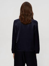 Michael Stars Vita Surplice Top in navy - women's blouse - detail view