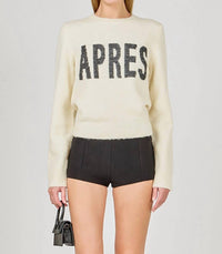 endless rose Apres Crewneck Sweater in ivory - women's sweater