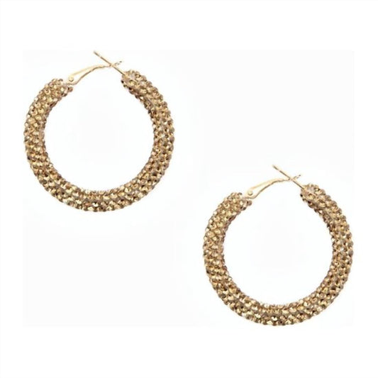 Mys Wholesale - Women's Rhinestone Hoop Earrings