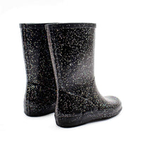 HUNTER Kids Original First Giant Glitter Rain Boots in black - kids' shoe - detail view