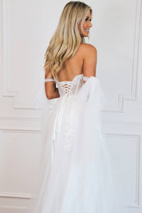 Cinderella Divine - Reina Bustier Tulle Slit Wedding Dress