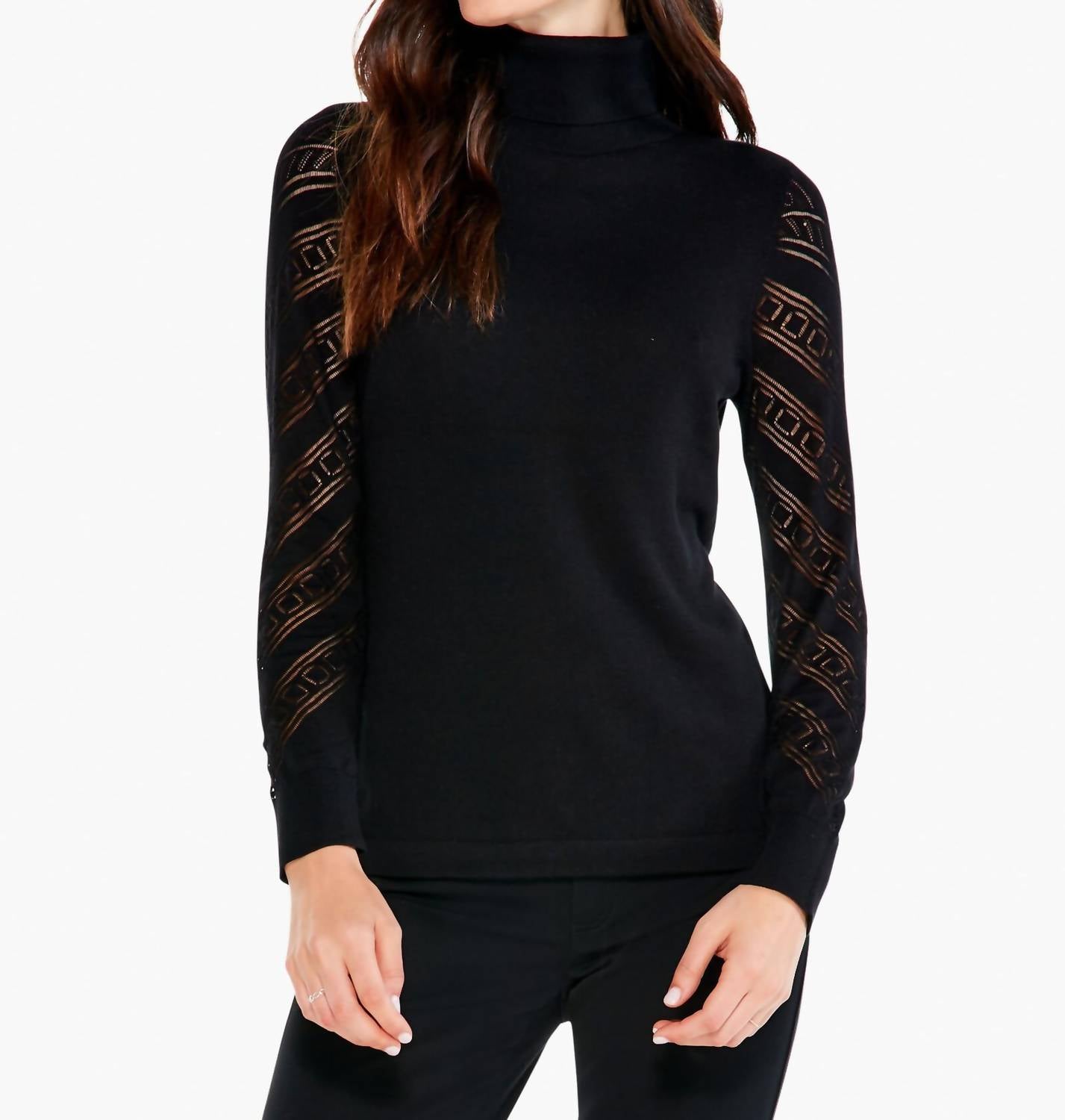 Nic + Zoe - Pointelle Turtleneck Sweater