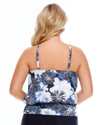 Shape Solver - Plus Size Blouson Tankini Top