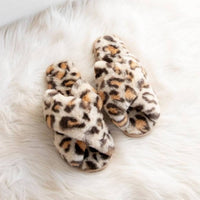 Pretty Simple - Women's Leopard Criss-cross Slipper Slides