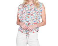 CHARLIE B Floral Sleeveless Top in ditsy - women's blouse - detail view