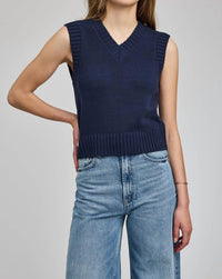 Gentle Fawn Pippa Knit Vest in navy - women's sweater