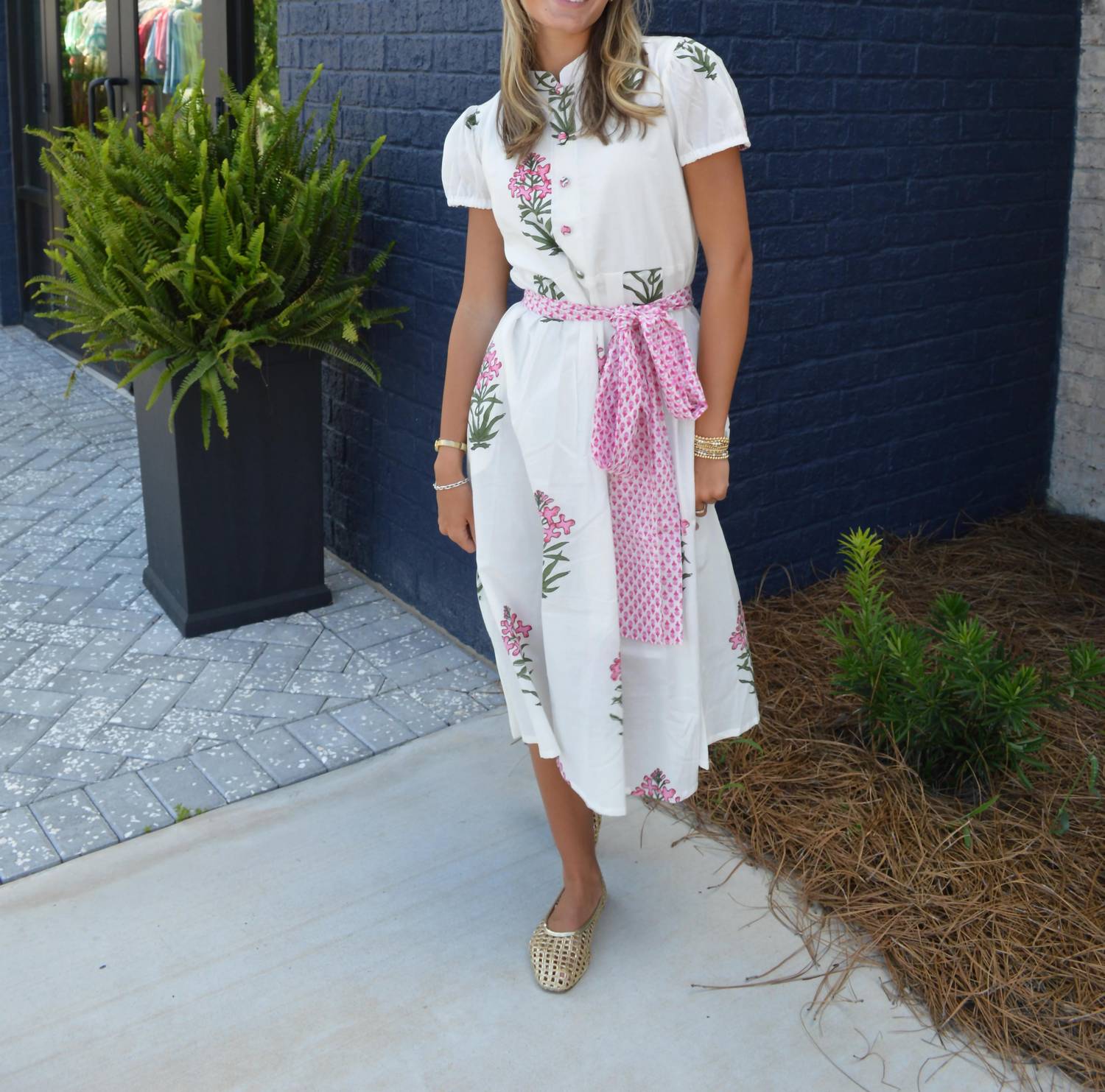 Farylina - Short Sleeve Floral Dress