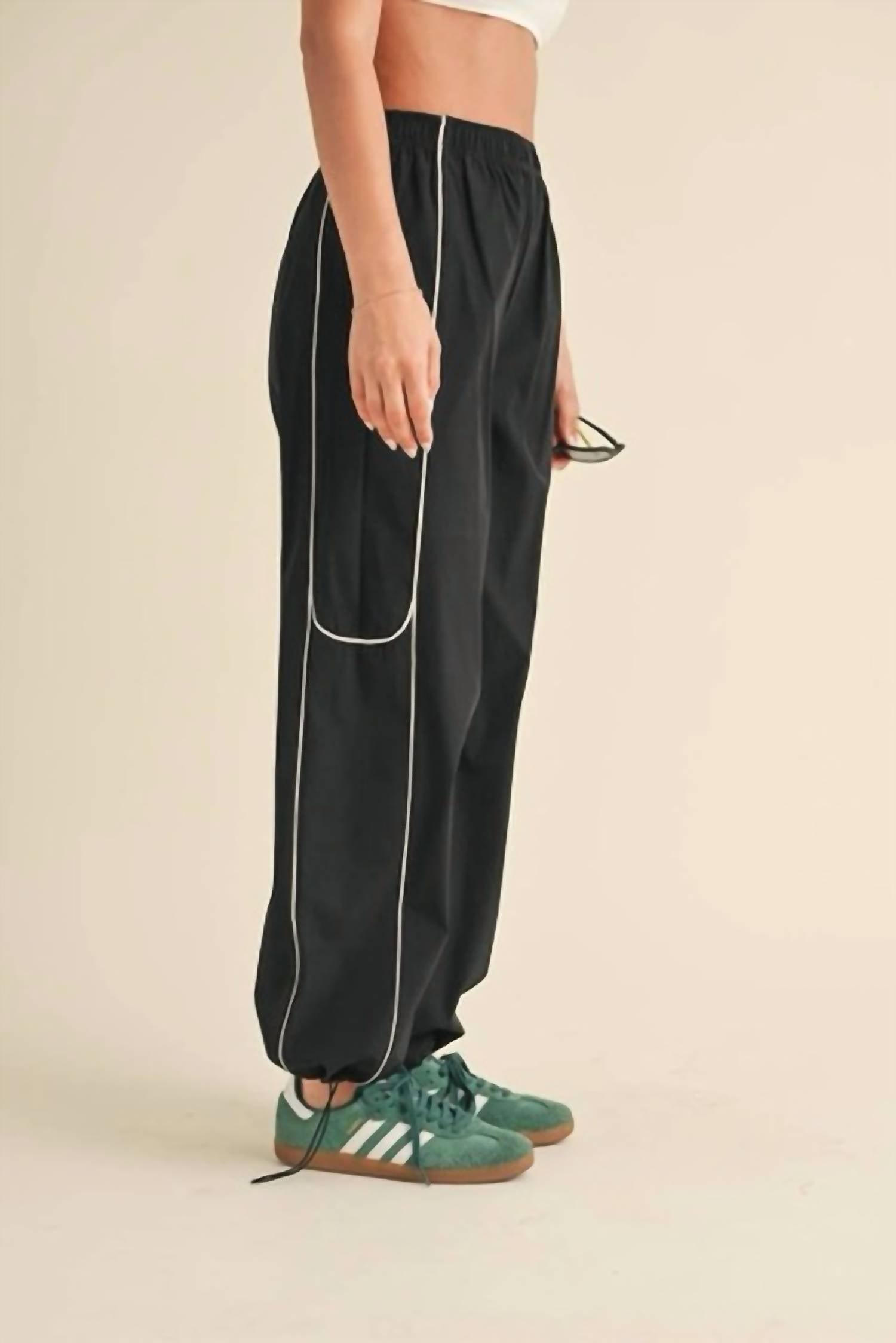 Kimberly C - Contrast Piping Track Pants
