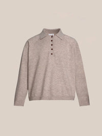 Found - Hay Collared Knit Henley Raglan Sleeves Sweater