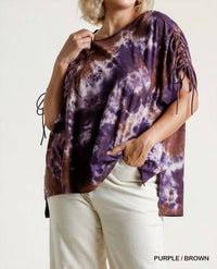 Umgee - Tie Dye Cinched Sleeve Top