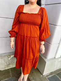 Umgee - Sunset Smocked Peasant Midi Dress