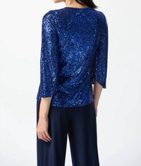 Joseph Ribkoff - Sequin Bell Sleeve Flared Top