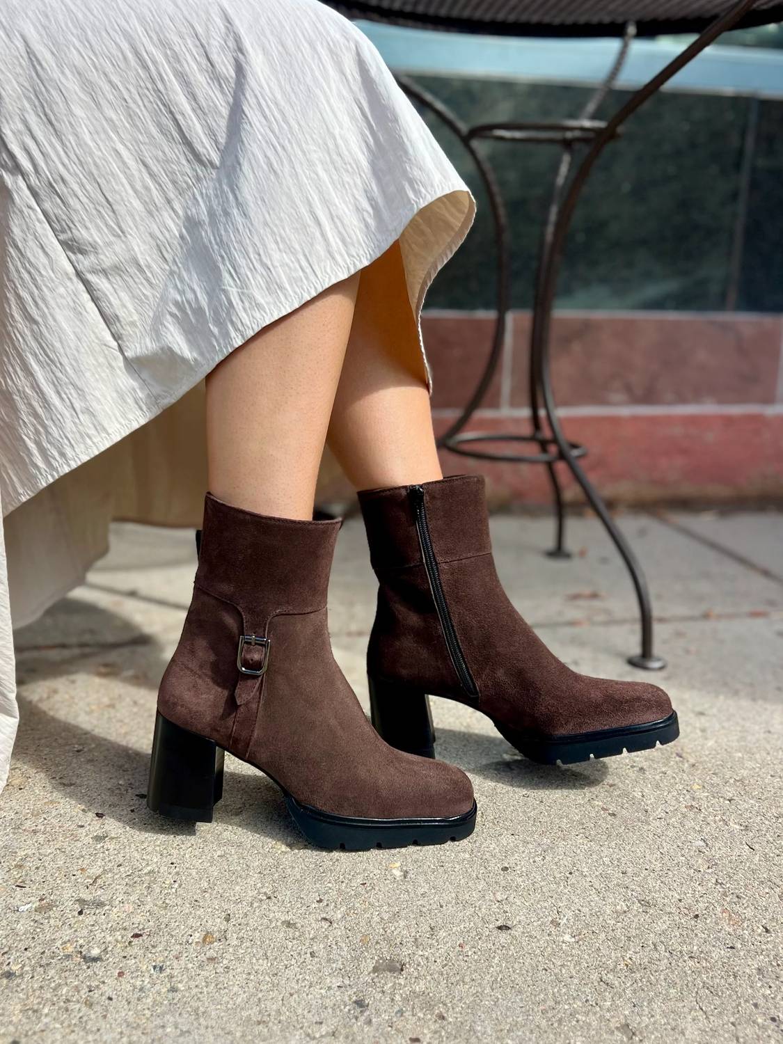 Homers - Women's Susan Suede Block-heel Ankle Boots