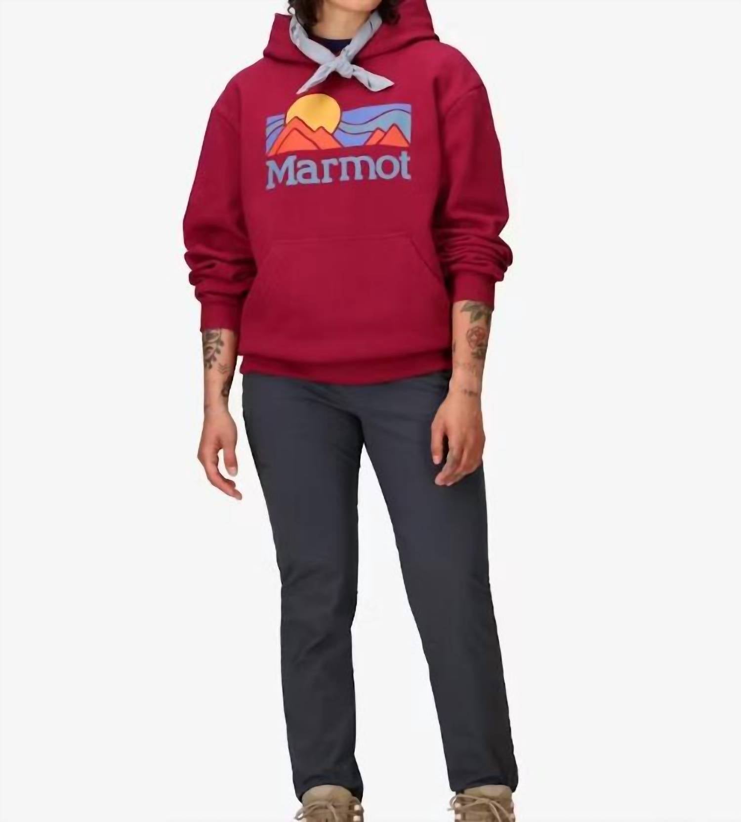 MARMOT Women's Coastal Hoody in red mulberry - women's top