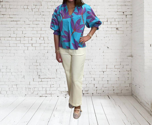 Karlie - Women's Abstract Leaf Top