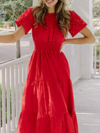 Sail To Sable - Short Sleeve Maxi Dress