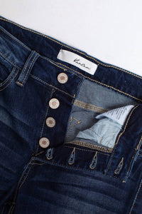 Kancan - High Rise Button Fly Distressed Super Skinny Jeans