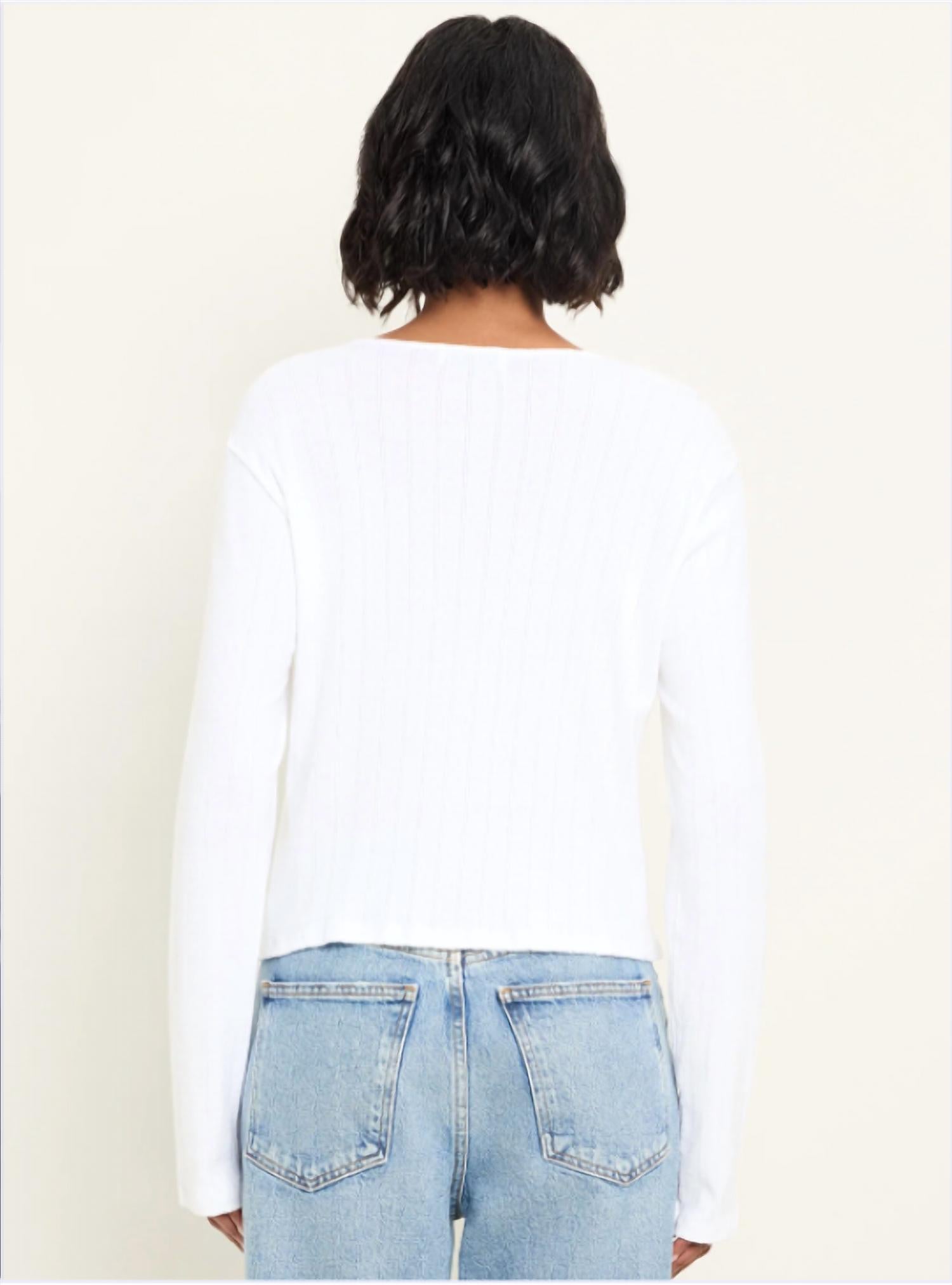 Michael Stars - Mackenzie Pointelle Crew Neck Cardigan