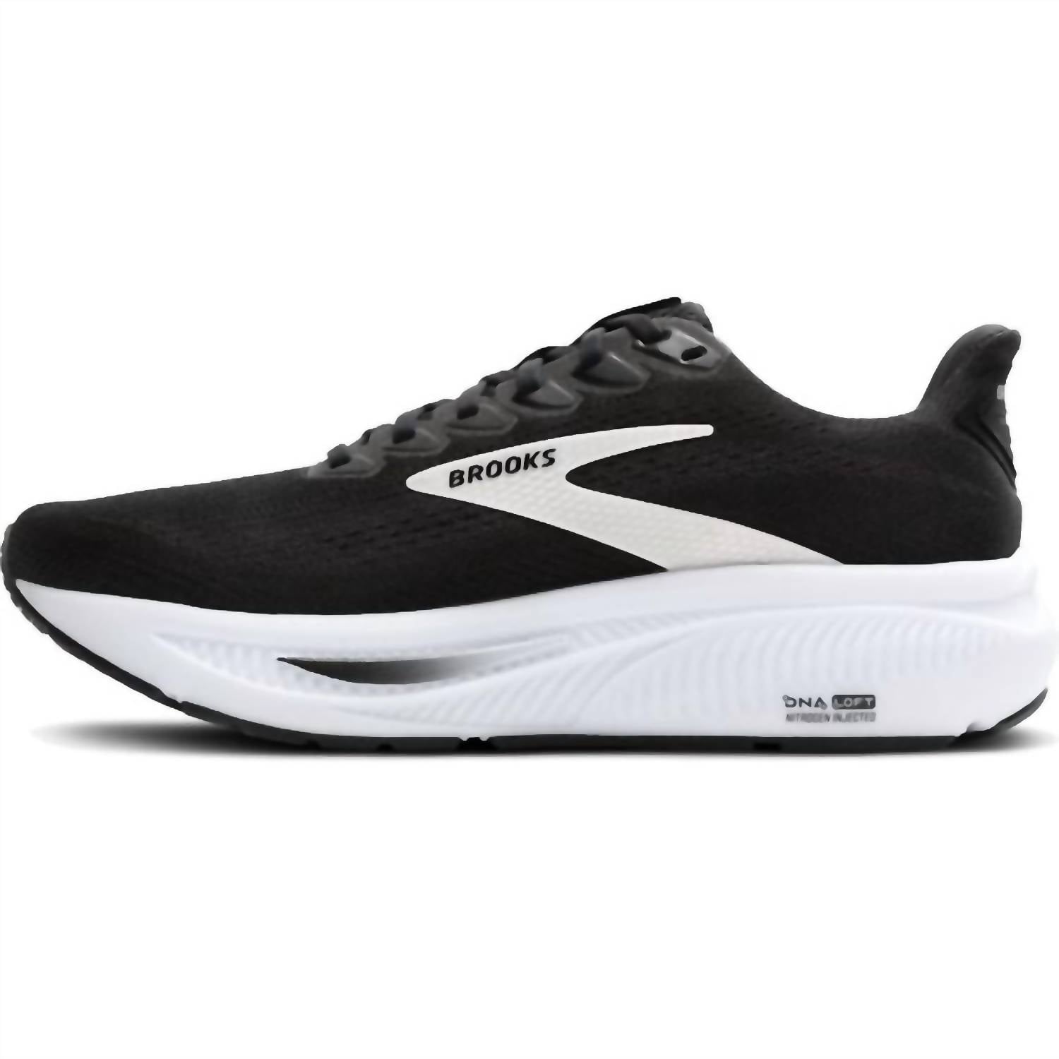 BROOKS Men's Ghost 17 Running Shoes in black grey white 5 - men's shoe - alternate view