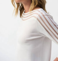 Joseph Ribkoff - Mesh Stripe Detail Top