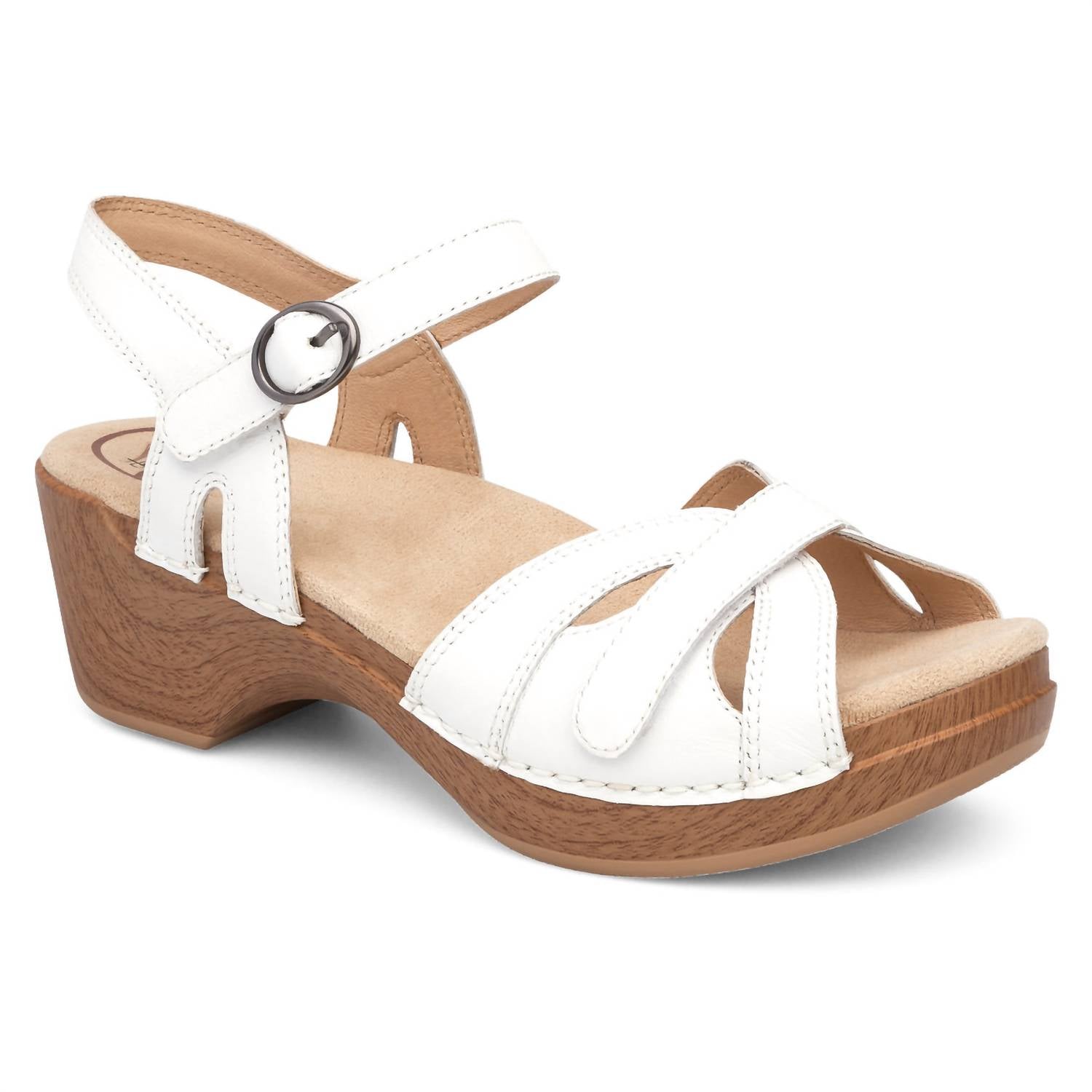dansko Women's Season Full Grain Sandal in white - women's sandal
