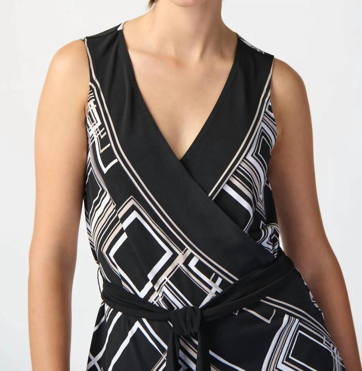 Joseph Ribkoff - GEOMETRIC PRINT WRAP TOP