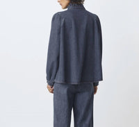 Suncoo Lively Ruffle Top in dark denim - women's blouse - view 4