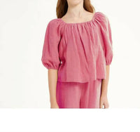 Good Girl - Girls Balloon Sleeve Linen Top