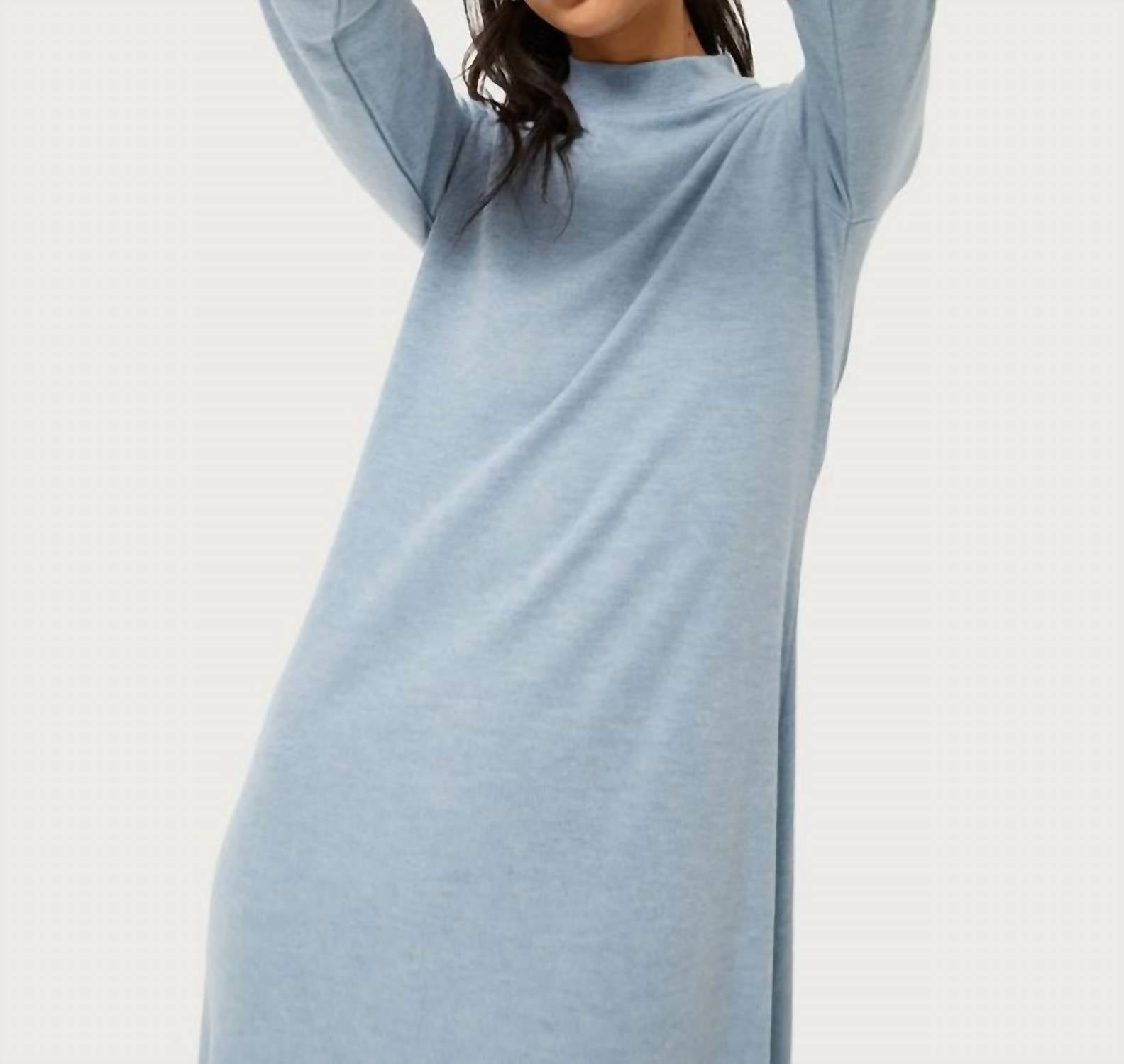 Compañía Fantástica Long Knit Dress in blue - women's dress - detail view