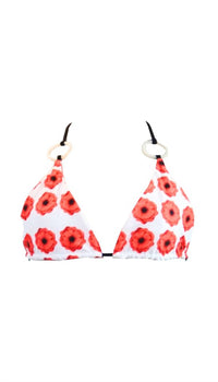 Voglia Swimwear Idina Bikini Top in red white - women's swimwear - alternate view