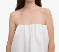 House of Dagmar Rouched Tube Top in white - women's blouse - alternate view