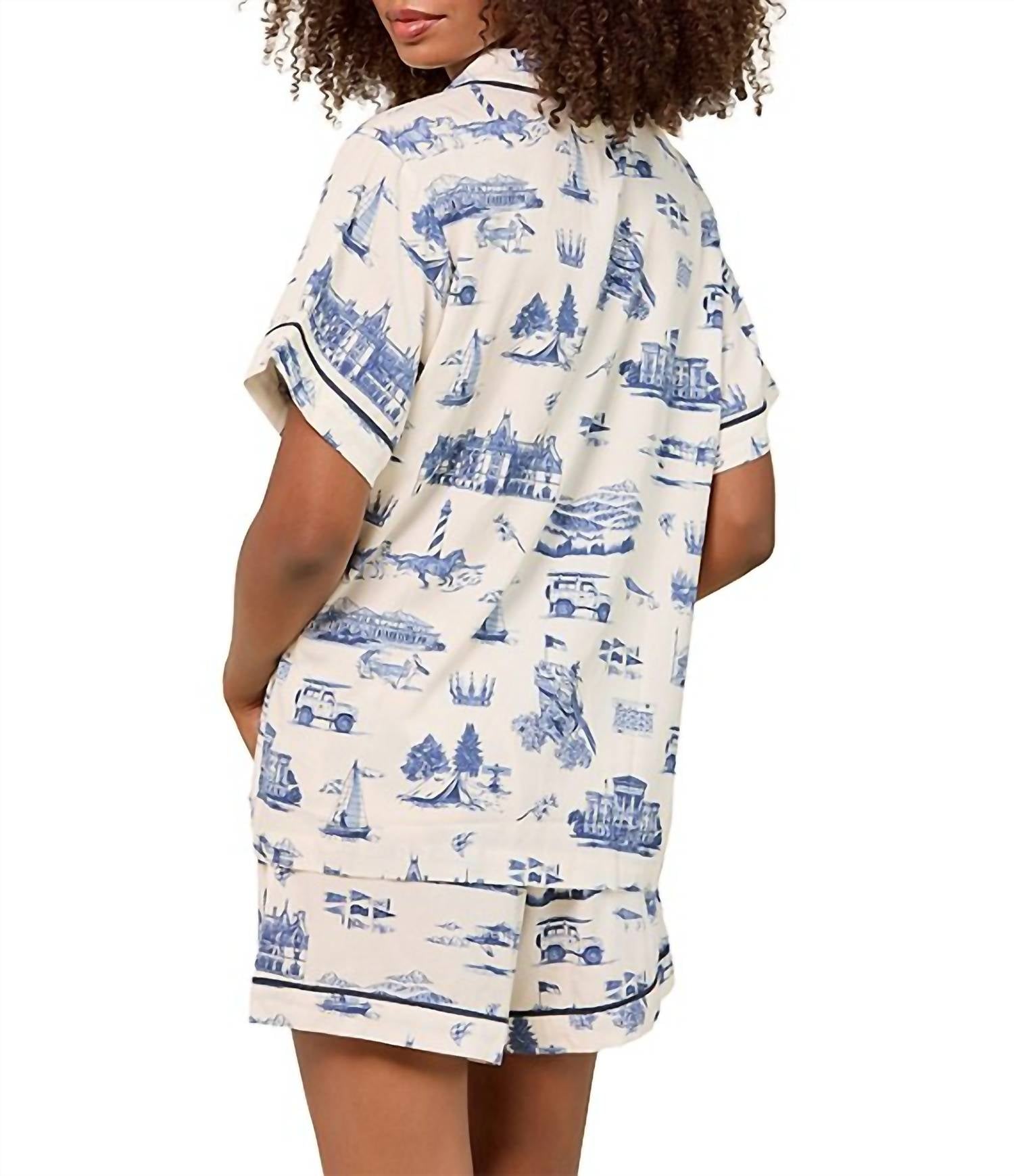 Katie Kime - Nc Toile Pajama Shorts Set